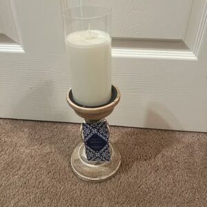 Elegant White Fake Candle and Holder